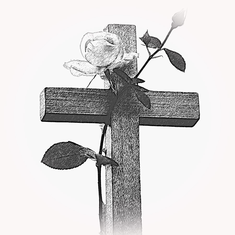 Kreuz mit Rose